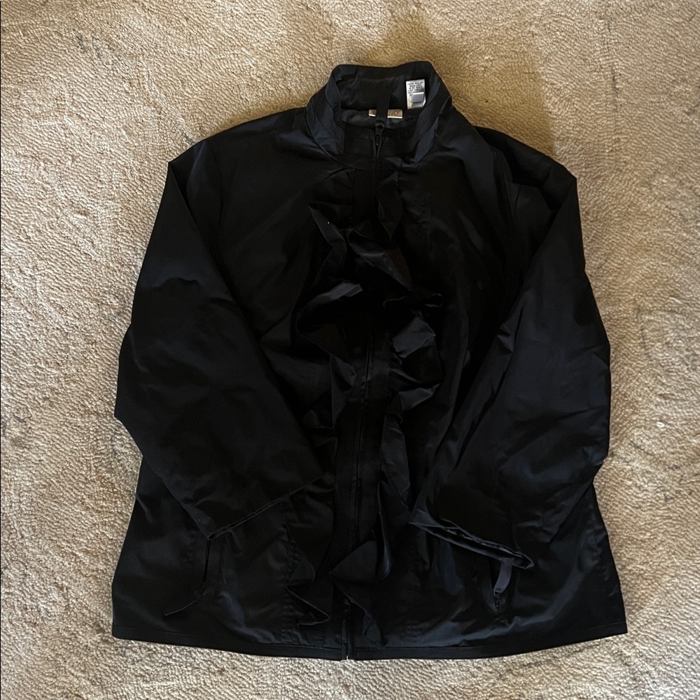 Elegant Black Ruffle Jacket